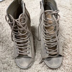 Mossimo Supply Co. Beige Lace-Up Boots